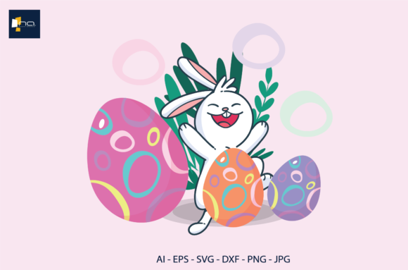 Easter Egg Bunny Floral Graphics for Local Branding