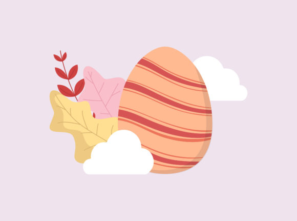 Easter Egg Cream Floral Cloud Vector - A Versatile Graphic Design Asset