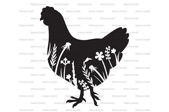 Floral Chicken Graphics for Local Business Branding