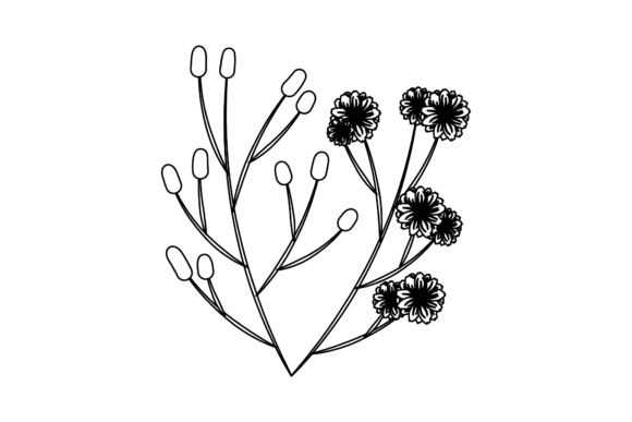 Floral Decoration Flower Outline - A Versatile Graphic Design Asset