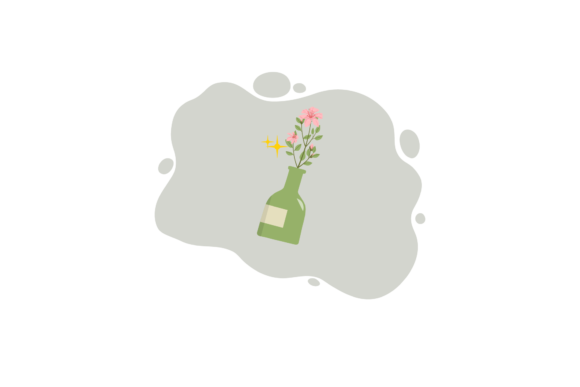 Floral Flowers Grey Liquid Shape Design for Blog and Web Graphics