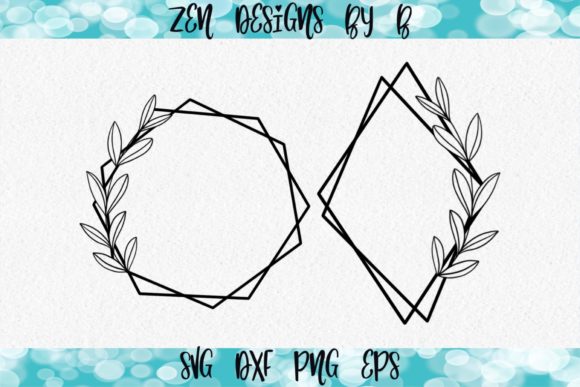 Floral Geometric Frames Bundle - Graphics for Handmade Creations