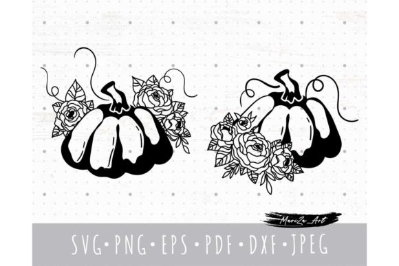 Floral Halloween or Thanksgiving Pumpkin Graphics Freebie