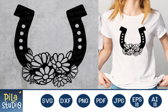 Floral Horseshoe Svg for Local Business Branding