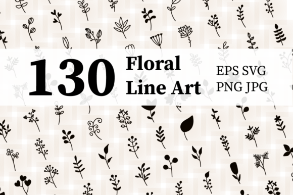 Floral Line Art Bundle: A Graphic Design Asset for Modern Illustrations