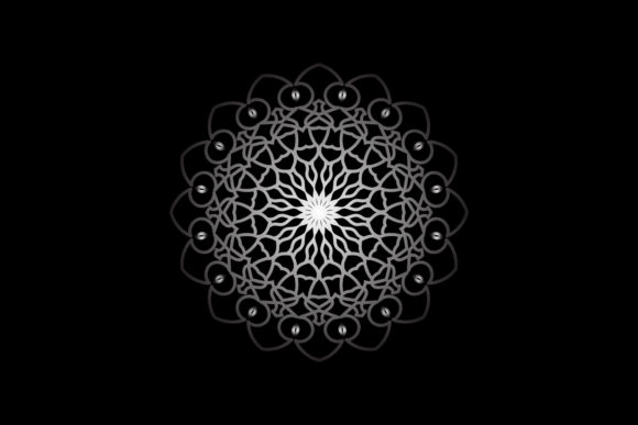 Floral Mandala Silver Gradient Graphics Freebie