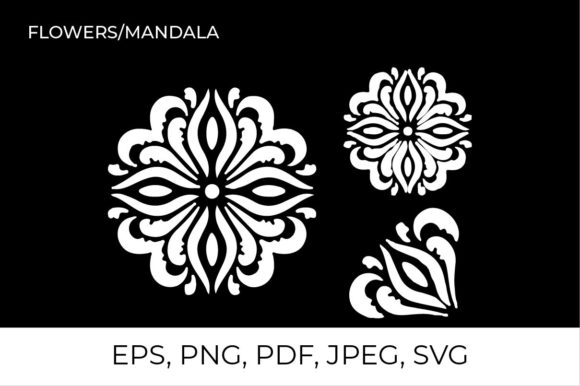 Floral Mandala Svg Stencil Sketch for Graphics and Illustrations