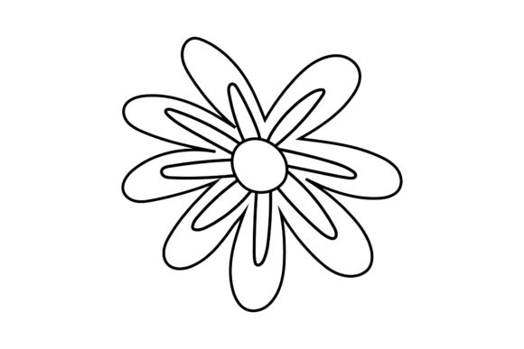 Floral Simple Flat Design Outline for Graphics and Illustrations