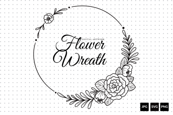 Floral Wreath Ornament Clipart for Crafting and Design