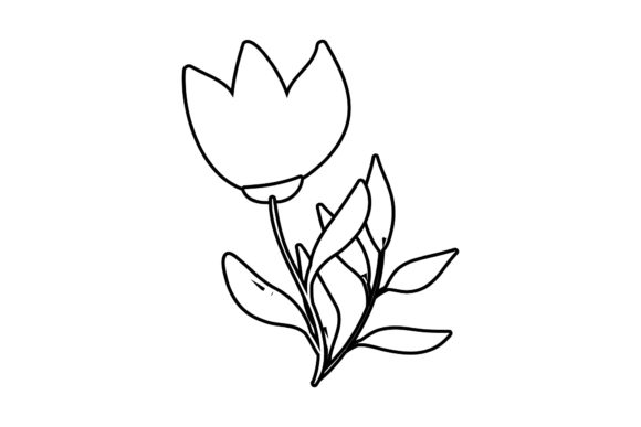 Flower Spring Floral Outline Graphics for Branding and Illustrations