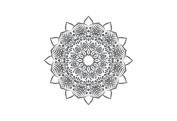 Laser Cutting Mandala Floral Logo Design for Graphics and Illustrations