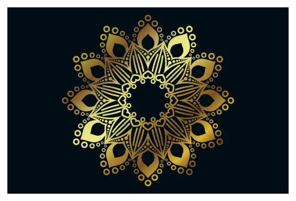 Outline Mandala Golden Floral Pattern for Branding and Marketing