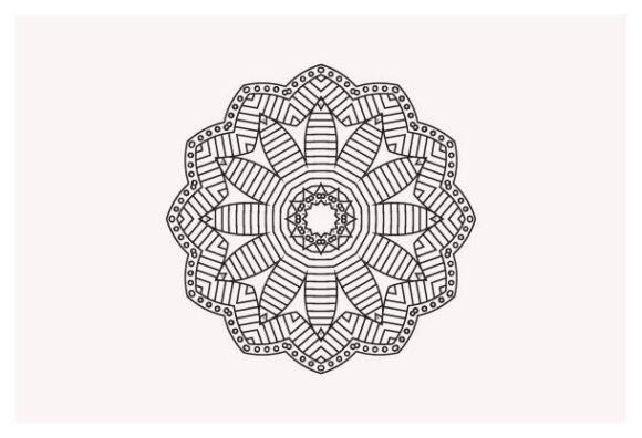 Simple Mandala Shape for Coloring Floral Graphics