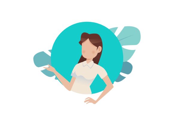 Strong Woman Beauty Circle Floral Graphics