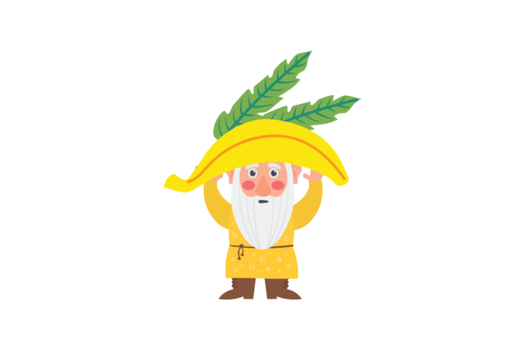 Summer Gnome Big Banana Floral Fruit Graphics