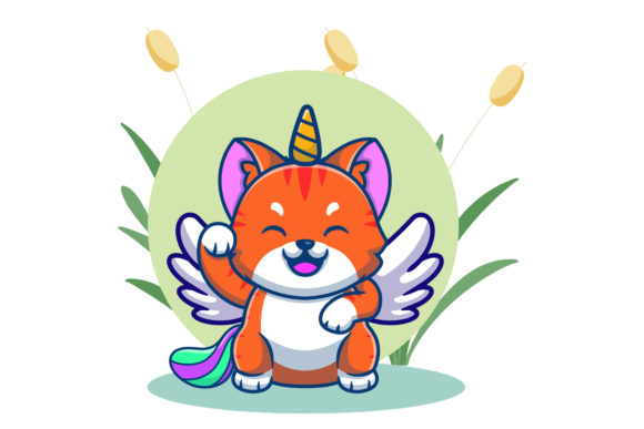 Unicorn Cute Cat Illustration Floral: A Versatile Graphic Design Asset