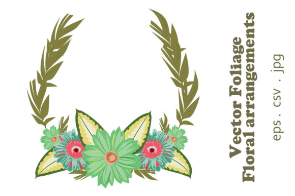 Vector Floral Foliage Graphic Set 12 for Crafting and Design