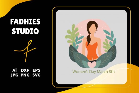 Woman Feminism Background Floral Graphics Freebie